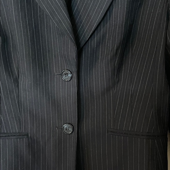Ann Taylor Women's Black Pinstripe Blazer - Picture 3 of 7
